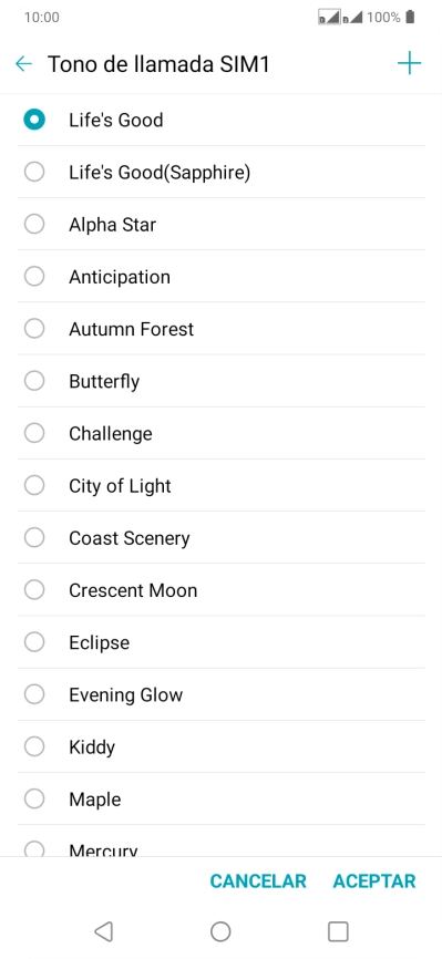 Pulsa el icono de añadir timbre de llamada. Pulsa el icono de añadir timbre de llamada.