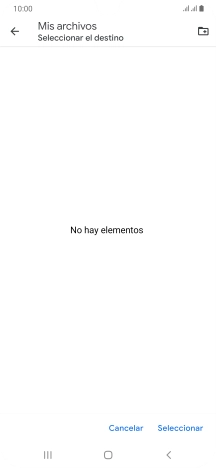 Si deseas crear una nueva carpeta, pulsa el icono de nueva carpeta y sigue las indicaciones de la pantalla para crearla. Si deseas crear una nueva carpeta, pulsa el icono de nueva carpeta y sigue las indicaciones de la pantalla para crearla.