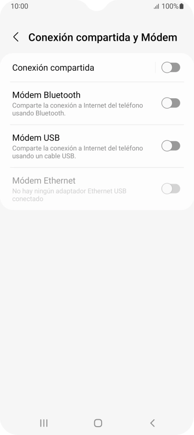 Pulsa Conexión compartida. Pulsa Conexión compartida.