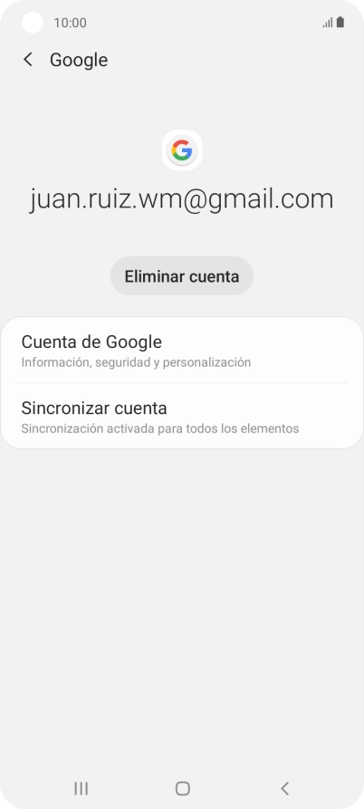 Pulsa Sincronizar cuenta. Pulsa Sincronizar cuenta.