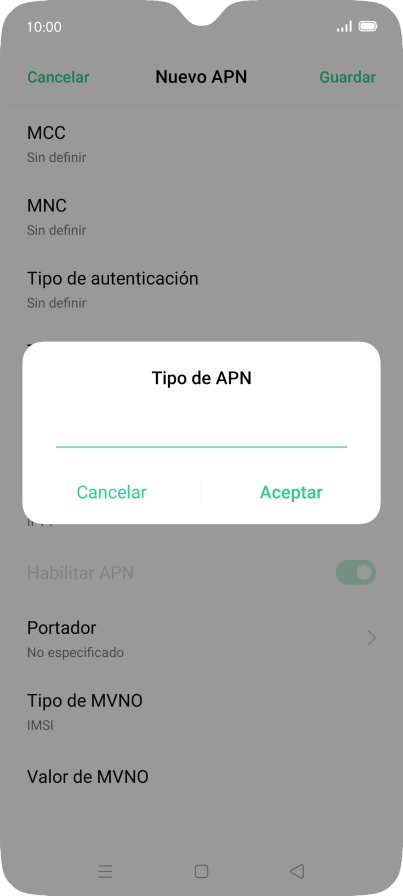 Introduce default y pulsa Aceptar. Introduce default y pulsa Aceptar.