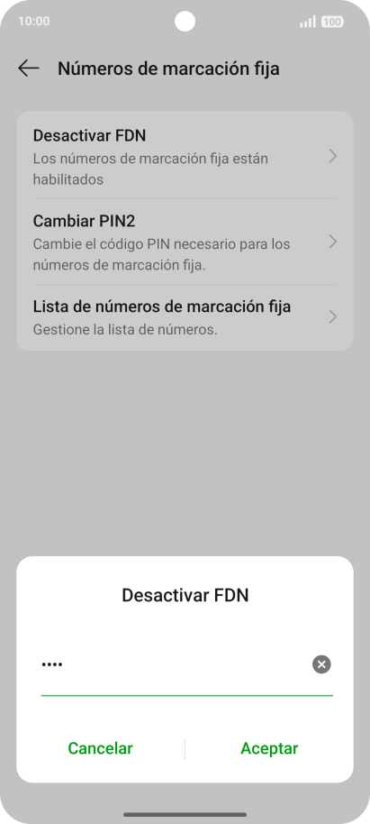Introduce el código PIN2 y pulsa Aceptar. Introduce el código PIN2 y pulsa Aceptar.