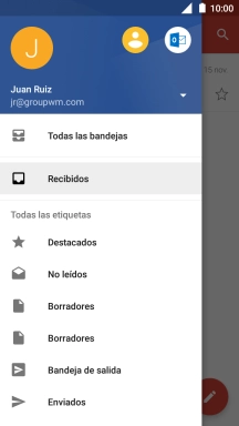 Pulsa la lista desplegable junto a la dirección de correo electrónico. Pulsa la lista desplegable junto a la dirección de correo electrónico.