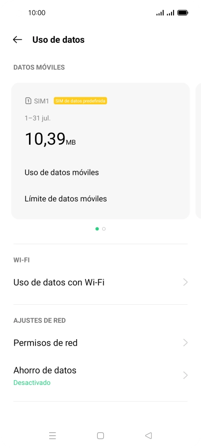 El consumo total de datos se visualiza ahora en la pantalla. El consumo total de datos se visualiza ahora en la pantalla.
