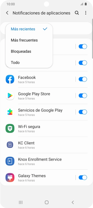Pulsa el ajuste deseado. Pulsa el ajuste deseado.