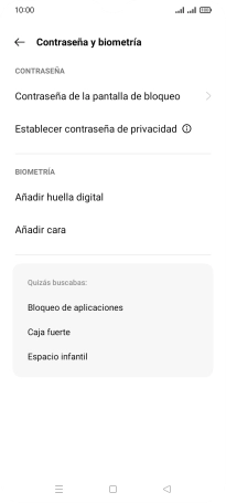 Pulsa Contraseña de la pantalla de bloqueo e introduce el código de seguridad extra que has creado anteriormente. Pulsa Contraseña de la pantalla de bloqueo e introduce el código de seguridad extra que has creado anteriormente.
