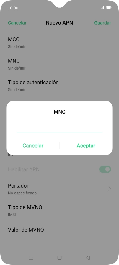 Introduce 01 y pulsa Aceptar. Introduce 01 y pulsa Aceptar.