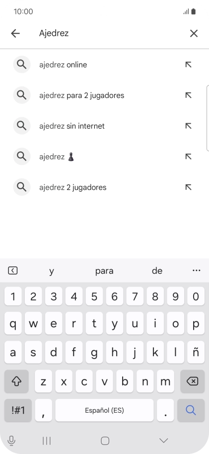 Introduce el nombre del tema o de la app y pulsa el icono de búsqueda. Introduce el nombre del tema o de la app y pulsa el icono de búsqueda.