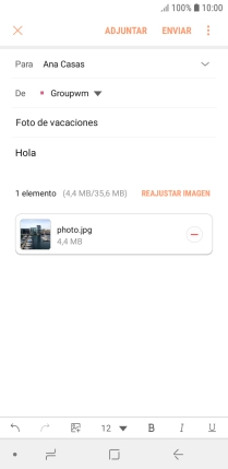 Pulsa ENVIAR cuando hayas terminado de escribir el correo electrónico. Pulsa ENVIAR cuando hayas terminado de escribir el correo electrónico.