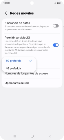 Pulsa el tipo de red deseado. Pulsa el tipo de red deseado.