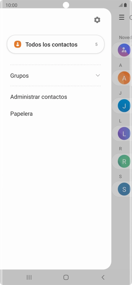 Pulsa Administrar contactos. Pulsa Administrar contactos.
