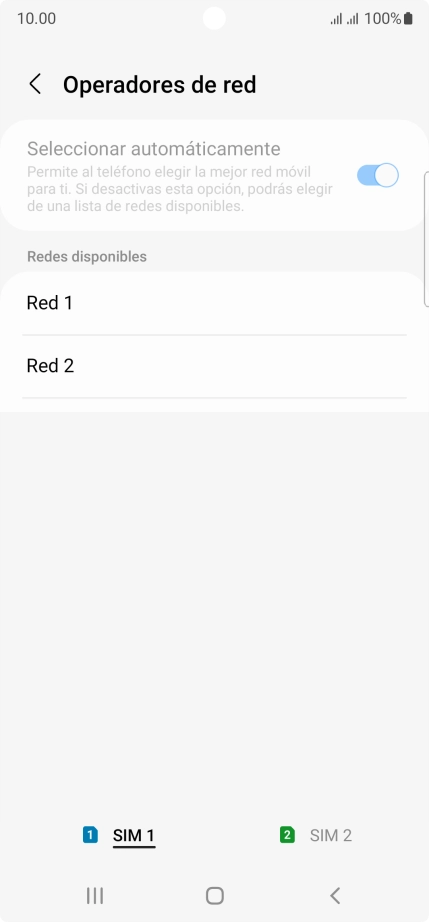 Pulsa la red deseada. Pulsa la red deseada.