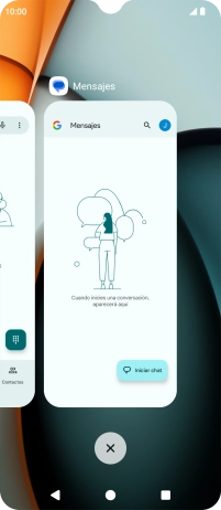 Para cerrar una sola aplicación en ejecución, desliza el dedo hacia arriba sobre la aplicación deseada. Para cerrar una sola aplicación en ejecución, desliza el dedo hacia arriba sobre la aplicación deseada.