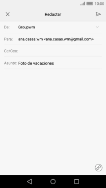 Pulsa en el campo de escritura y escribe el texto del correo electrónico. Pulsa en el campo de escritura y escribe el texto del correo electrónico.