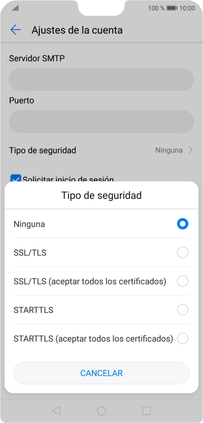 Pulsa Ninguna para desactivar la función. Pulsa Ninguna para desactivar la función.