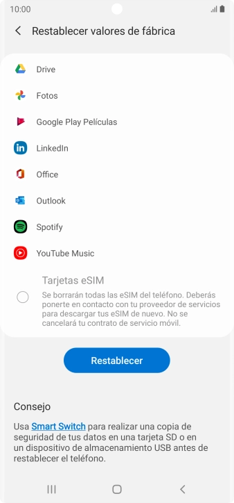 Pulsa Restablecer. Pulsa Restablecer.