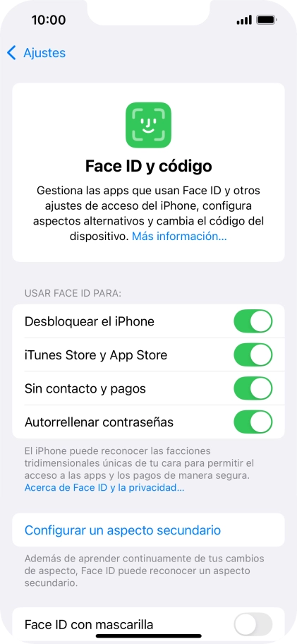 Pulsa el indicador junto a los ajustes deseados para activarlos o desactivarlos. Pulsa el indicador junto a los ajustes deseados para activarlos o desactivarlos.