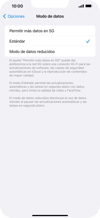 Pulsa el ajuste deseado. Pulsa el ajuste deseado.