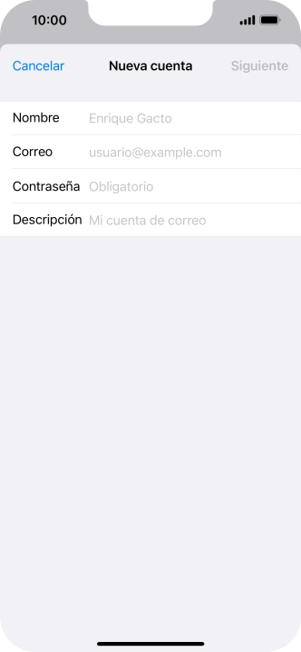 Pulsa Nombre e introduce el nombre del remitente. Pulsa Nombre e introduce el nombre del remitente.