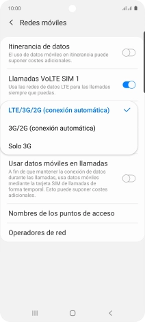 Pulsa el tipo de red deseado. Pulsa el tipo de red deseado.