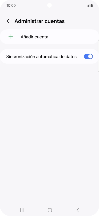 Pulsa Añadir cuenta. Pulsa Añadir cuenta.