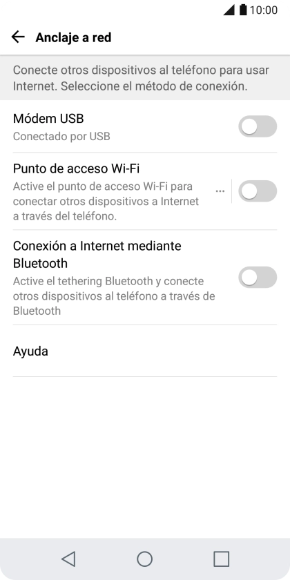 Pulsa Punto de acceso Wi-Fi. Pulsa Punto de acceso Wi-Fi.