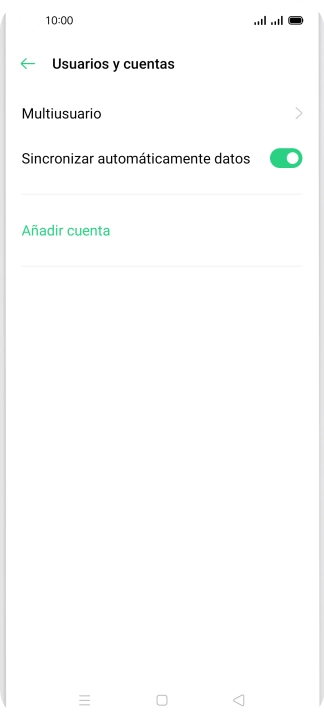 Pulsa Añadir cuenta. Pulsa Añadir cuenta.