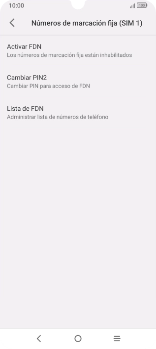Pulsa Activar FDN para activar la marcación fija. Pulsa Activar FDN para activar la marcación fija.