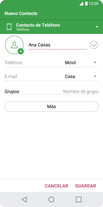 Pulsa Teléfono e introduce el número de teléfono deseado. Pulsa Teléfono e introduce el número de teléfono deseado.