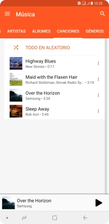 Pulsa el archivo de música deseado. Pulsa el archivo de música deseado.
