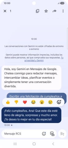 Pulsa la propuesta de texto de Gemini durante unos instantes. Sigue las indicaciones de la pantalla para utilizar el texto propuesto. Pulsa la propuesta de texto de Gemini durante unos instantes. Sigue las indicaciones de la pantalla para utilizar el texto propuesto.
