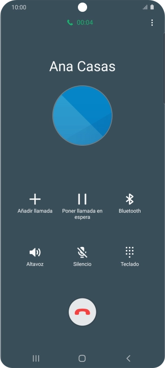 Pulsa el icono de finalizar llamada. Pulsa el icono de finalizar llamada.