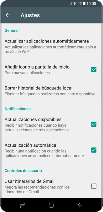 Pulsa Actualizar aplicaciones automáticamente. Pulsa Actualizar aplicaciones automáticamente.