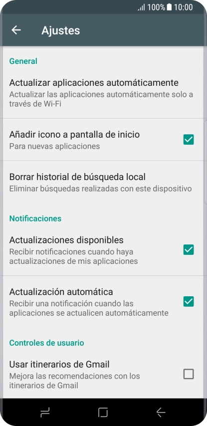 Pulsa Actualizar aplicaciones automáticamente. Pulsa Actualizar aplicaciones automáticamente.