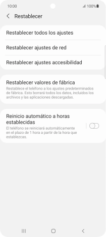 Pulsa Restablecer valores de fábrica. Pulsa Restablecer valores de fábrica.