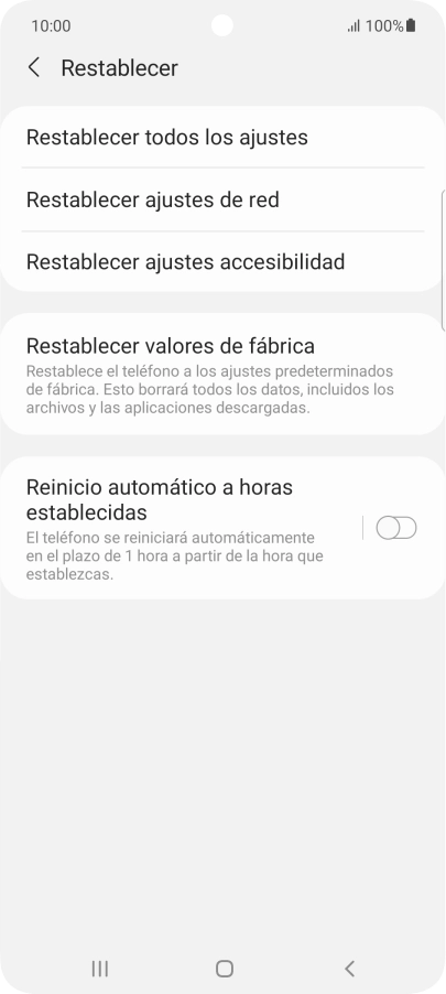 Pulsa Restablecer valores de fábrica. Pulsa Restablecer valores de fábrica.