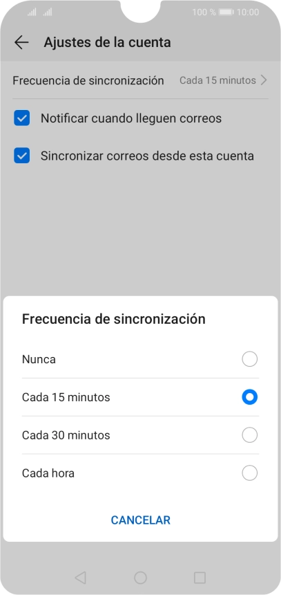 Pulsa el ajuste deseado. Pulsa el ajuste deseado.