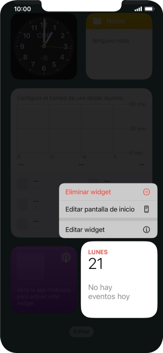 Pulsa Eliminar widget. Pulsa Eliminar widget.