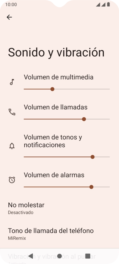Pulsa Tono de llamada del teléfono. Pulsa Tono de llamada del teléfono.