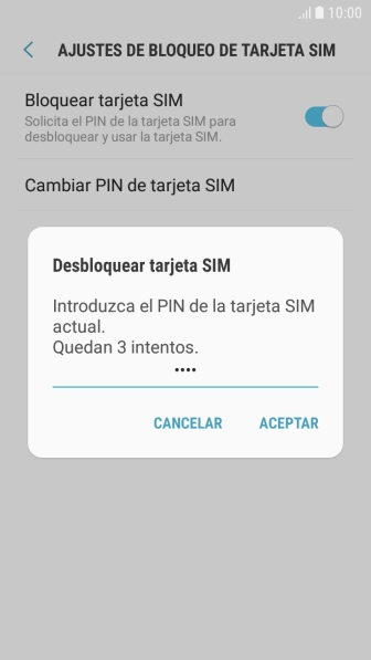 Introduce tu código PIN y pulsa ACEPTAR. Introduce tu código PIN y pulsa ACEPTAR.