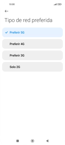 Pulsa el tipo de red deseado. Pulsa el tipo de red deseado.