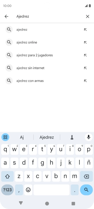 Introduce el nombre del tema o de la app y pulsa el icono de búsqueda. Introduce el nombre del tema o de la app y pulsa el icono de búsqueda.