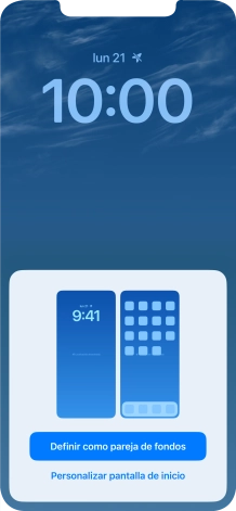 Si deseas utilizar el mismo tema de color en la pantalla de inicio, pulsa Definir como pareja de fondos. Si deseas utilizar el mismo tema de color en la pantalla de inicio, pulsa Definir como pareja de fondos.