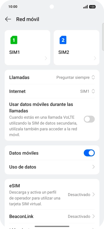 Pulsa la SIM de la línea móvil deseada. Pulsa la SIM de la línea móvil deseada.
