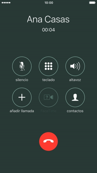 Pulsa el icono de finalizar llamadas para colgar. Pulsa el icono de finalizar llamadas para colgar.