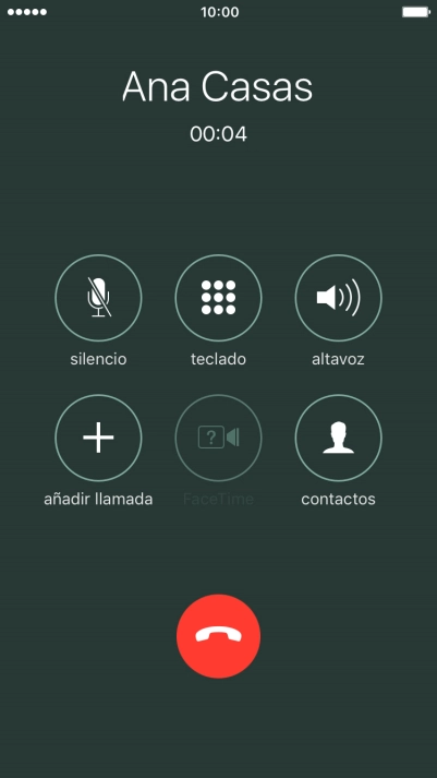 Pulsa el icono de finalizar llamadas para colgar. Pulsa el icono de finalizar llamadas para colgar.