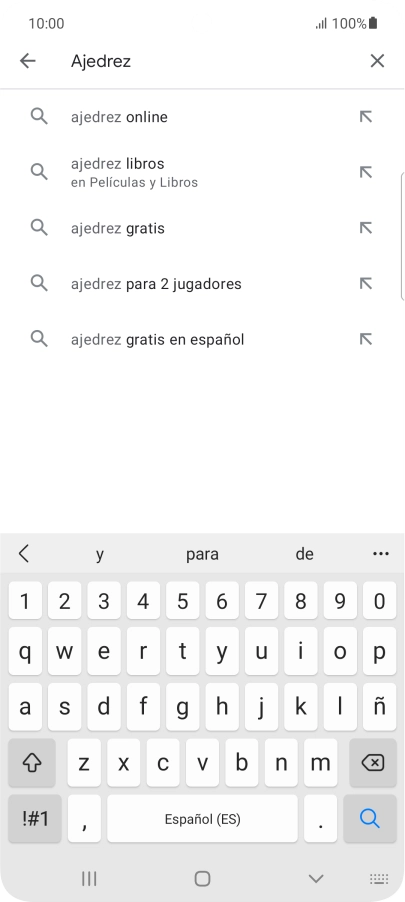 Introduce el nombre del tema o de la app y pulsa el icono de búsqueda. Introduce el nombre del tema o de la app y pulsa el icono de búsqueda.