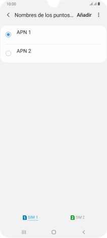 Pulsa en el campo junto a la conexión de datos para activarla. Pulsa en el campo junto a la conexión de datos para activarla.