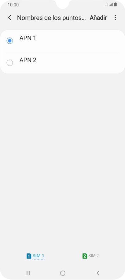 Pulsa en el campo junto a la conexión de datos para activarla. Pulsa en el campo junto a la conexión de datos para activarla.