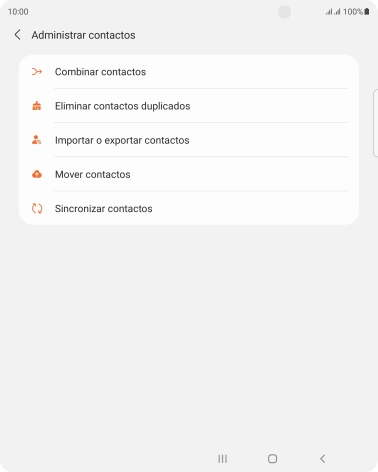 Pulsa Importar o exportar contactos. Pulsa Importar o exportar contactos.